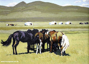 Mongolian Artist Narangerel Tsendsuren  Цэндсүрэнгийн Нарангэрэл, Zuraach, Uran buteelch, Bagsh