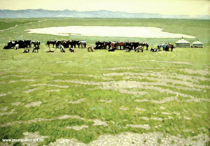 Mongolian Artist Narangerel Tsendsuren  Цэндсүрэнгийн Нарангэрэл, Zuraach, Uran buteelch, Bagsh