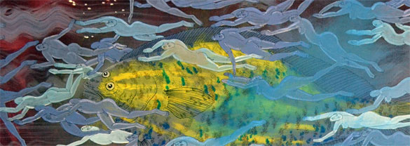 Big Fish, acryl on canvas, 150 x 160 cm, Otgo art www.mongolian-art.de