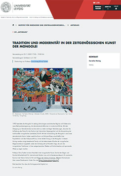 Prof. Dr. Uranchimeg Orna Tsultem: Tradition und Modernität in der zeitgenössischen Kunst der Mongolei