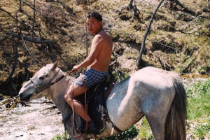 Otgonbayar in Khuwsgul, Mongolia 2003, Хөвсгөл нуурын эрэг дээр