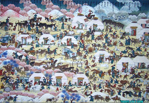 Mongolische Kunst, mongolische traditionelle Malerei