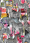 Wunderkammer Zebras: 24 pictures with about 430 stamps by OtGO 2023-2024, consists of 24 equal-sized single paintings, acryl on original Stamps, each measuring 210 by 148 mm (A5)