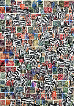 Cabinet of Curiosities Zebras: 30 pictures with stamps