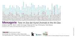 MENAGERIE Animals in the Art Zoo Tiere im Zoo der Kunst Berlin