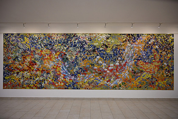 INFINITE – 16 by OTGO 2013 – 2020, acryl  on canvas 213 x 650 cm